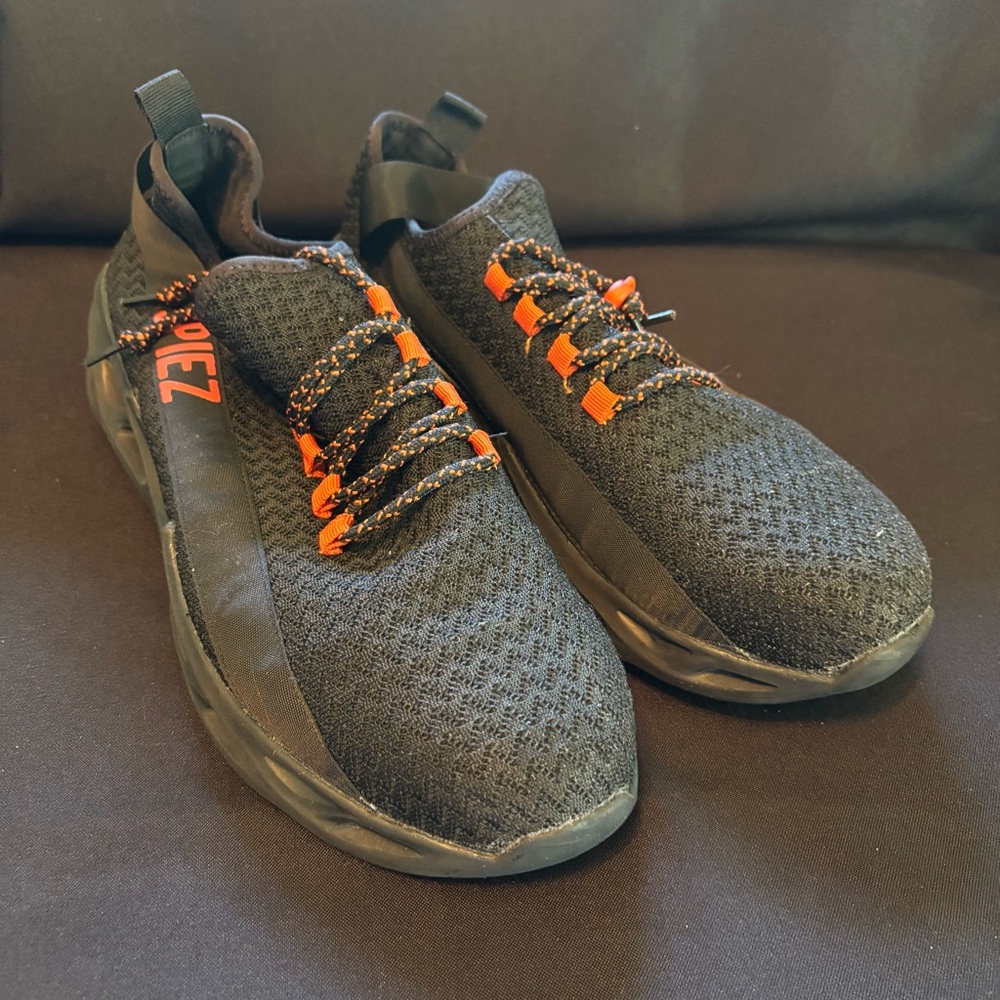 Black and Orange Steel toe safety shoes